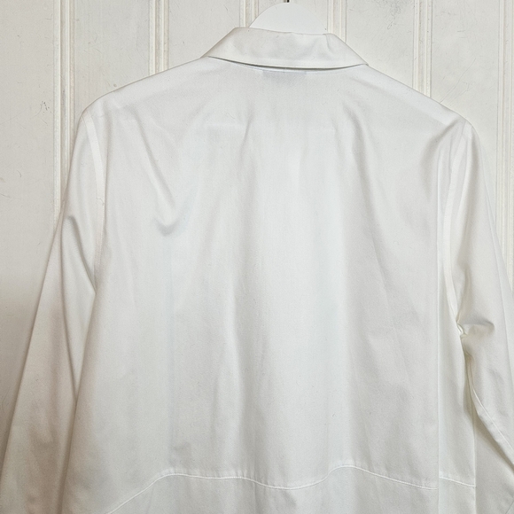 Foxcroft Top Womens Size 14 White Heritage Non-Iron Oxford Tunic Relaxed Shirt - Picture 9 of 15